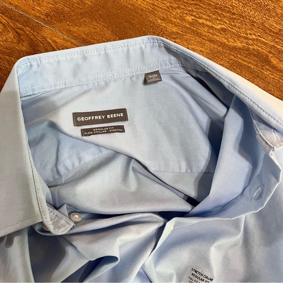 GEOFFREY BEENE Blue Stretch Collar Regular Fit Button Down Shirt NWT Mens size L - Picture 5 of 11